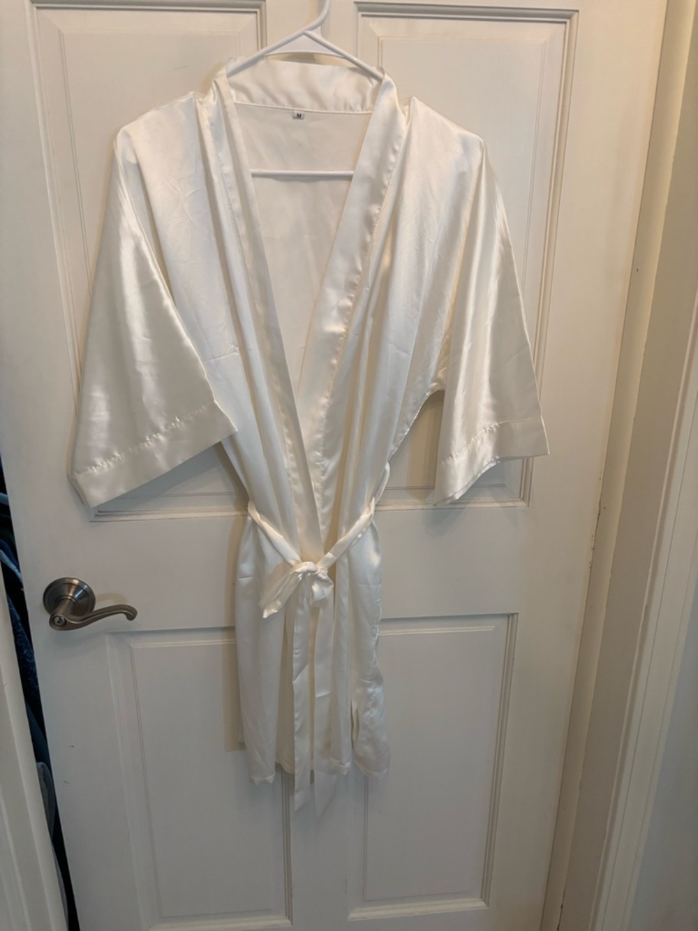 Women's Satin Kimono Robe - Ivory